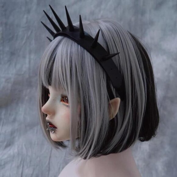 Women Leather Headband Gothic Spiked Punk Hairband Steampunk Accessories main image 4